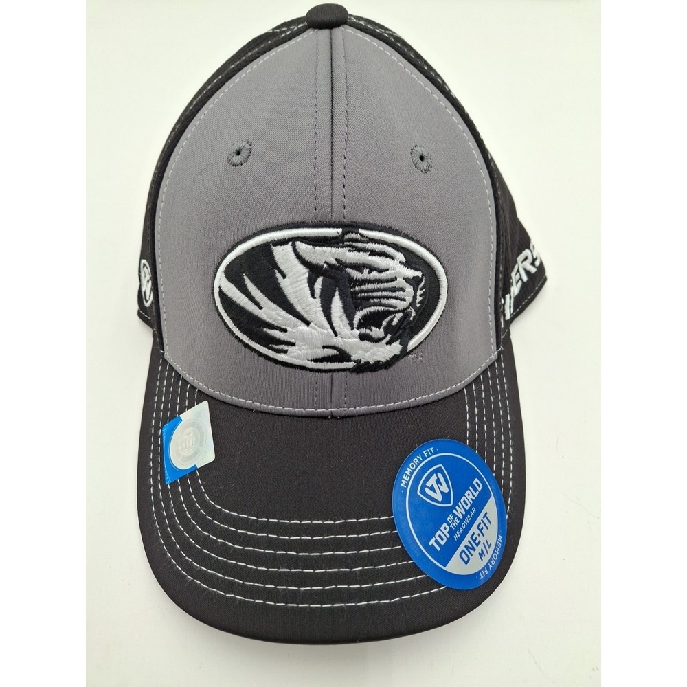 Missouri Tigers TOW Black Gray Dynamic Performance Flexfit Hat, M/L, New